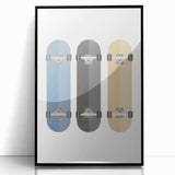 Modern Typography Skateboard Art Print – Minimalist Wall Decor