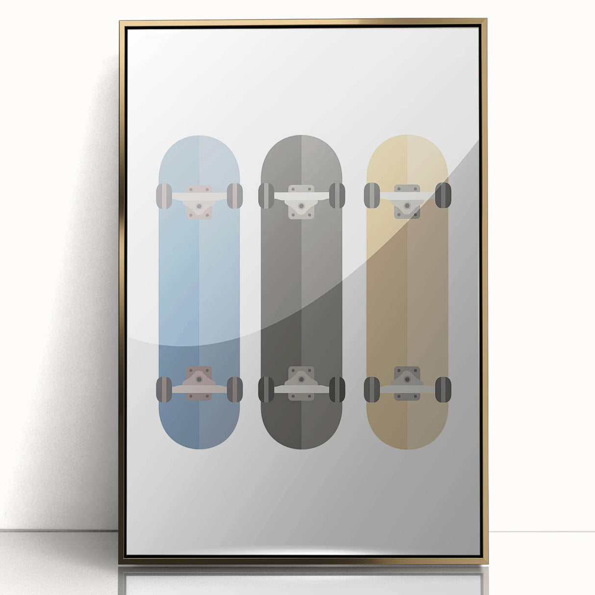 Modern Typography Skateboard Art Print – Minimalist Wall Decor