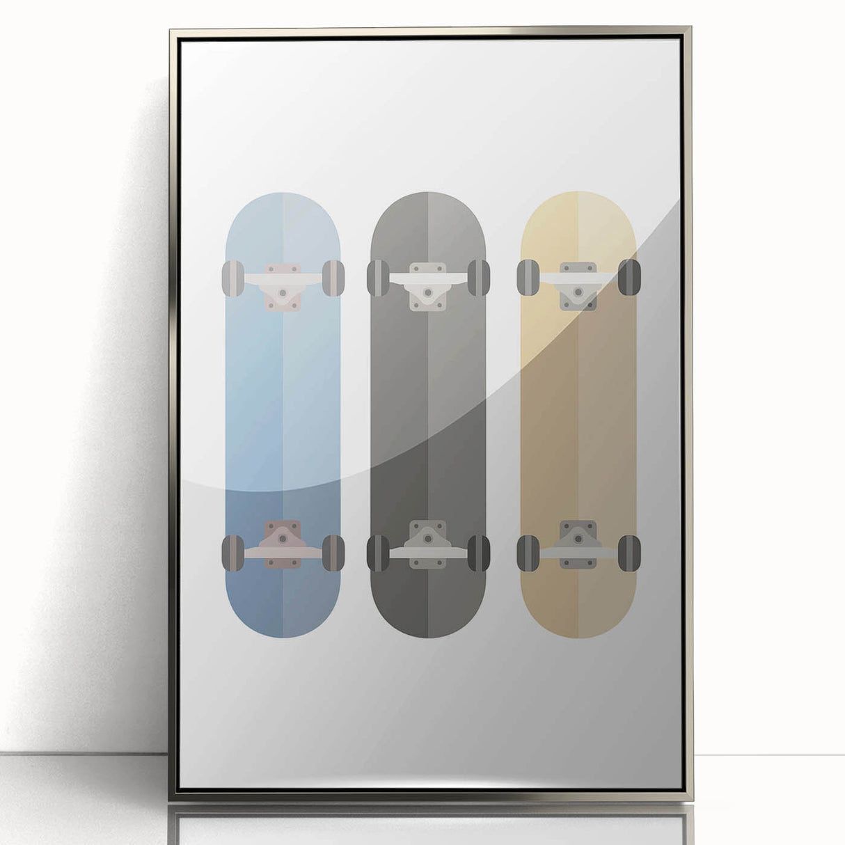 Modern Typography Skateboard Art Print – Minimalist Wall Decor