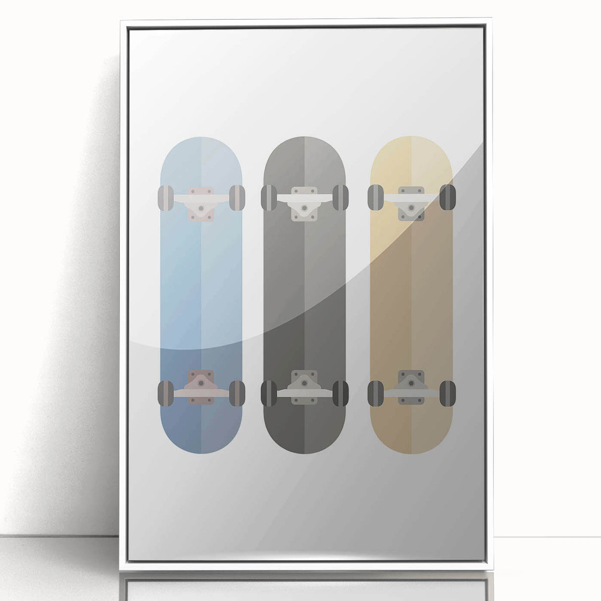 Modern Typography Skateboard Art Print – Minimalist Wall Decor
