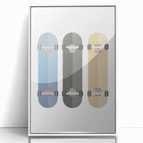 Modern Typography Skateboard Art Print – Minimalist Wall Decor