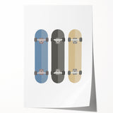 Modern Typography Skateboard Art Print – Minimalist Wall Decor