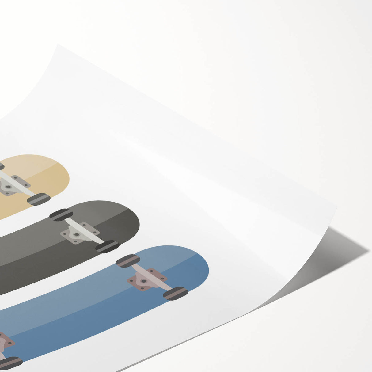 Modern Typography Skateboard Art Print – Minimalist Wall Decor
