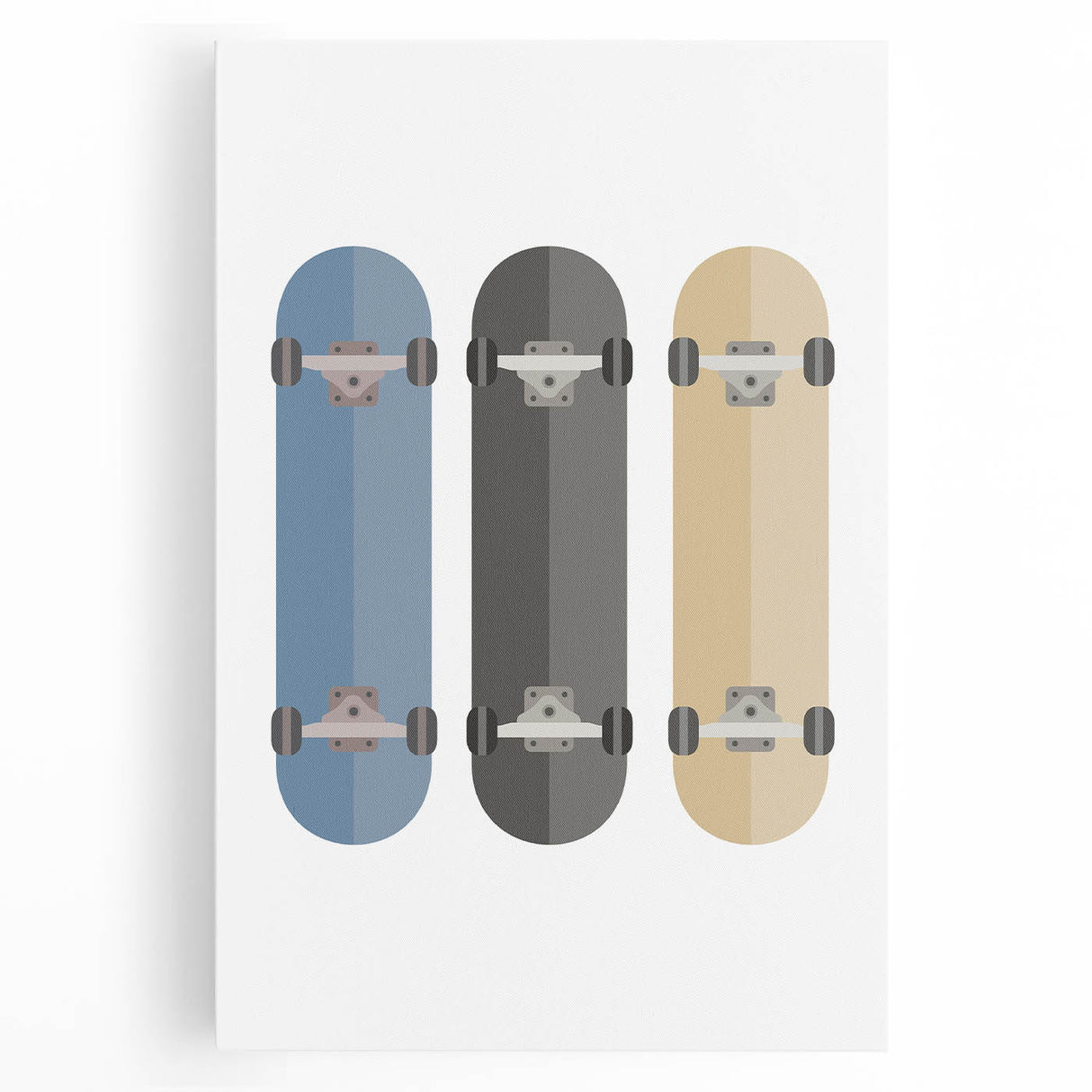 Modern Typography Skateboard Art Print – Minimalist Wall Decor