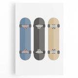 Modern Typography Skateboard Art Print – Minimalist Wall Decor