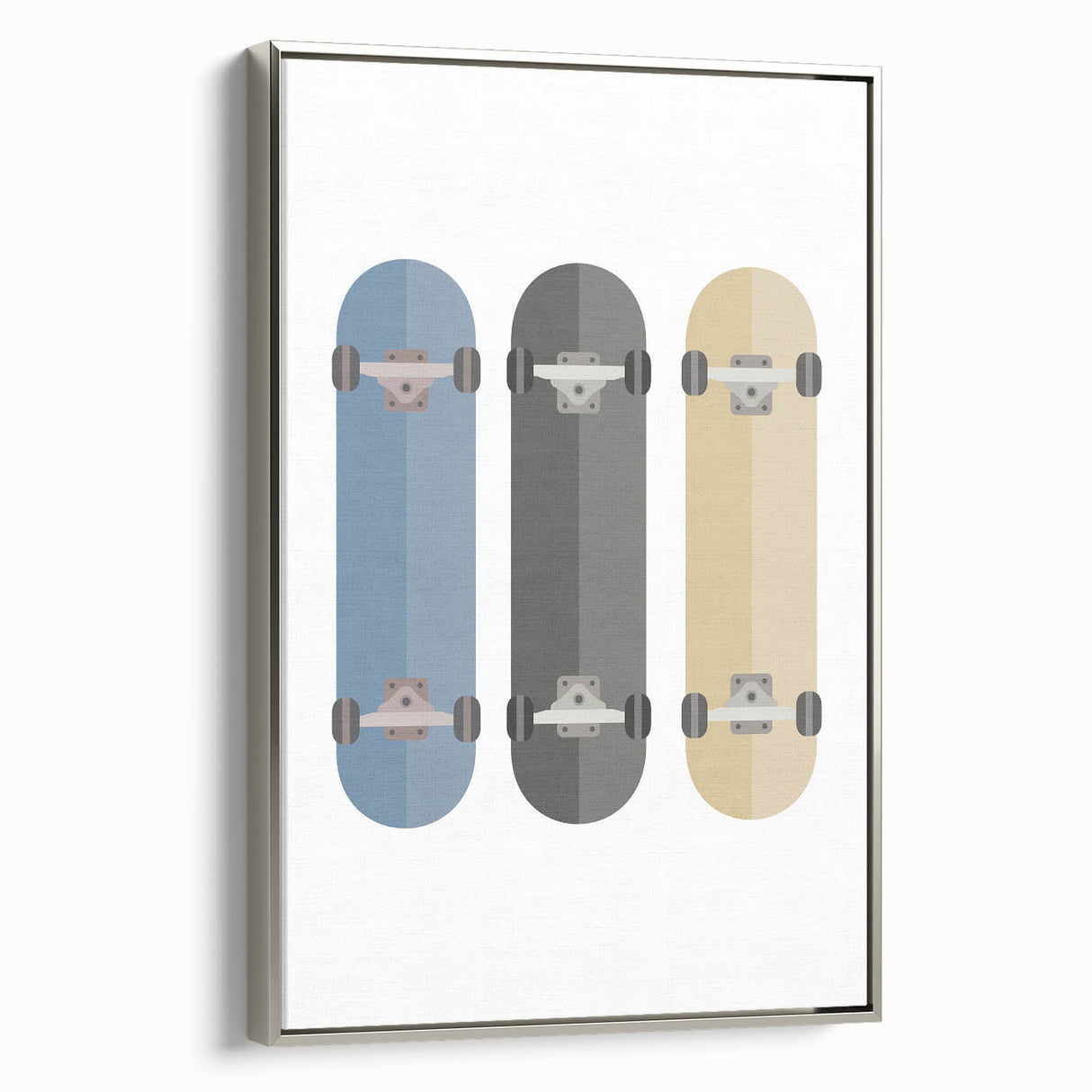 Modern Typography Skateboard Art Print – Minimalist Wall Decor