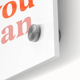 Inspirational Typography Art Print - "Yes Girl You Can" Canvas