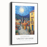 Impressionist landscape painting in black and white on framed canvas, suitable for bedroom wall decor.