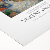 Impressionist-style Van Gogh painting on rolled canvas with vibrant blue and yellow tones, suitable for dining room wall art.