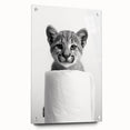Adorable Cub Bathroom Wall Art - Modern Black and White Decor