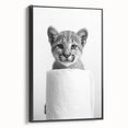 Adorable Cub Bathroom Wall Art - Modern Black and White Decor