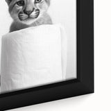 Adorable Cub Bathroom Wall Art - Modern Black and White Decor
