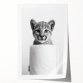 Adorable Cub Bathroom Wall Art - Modern Black and White Decor