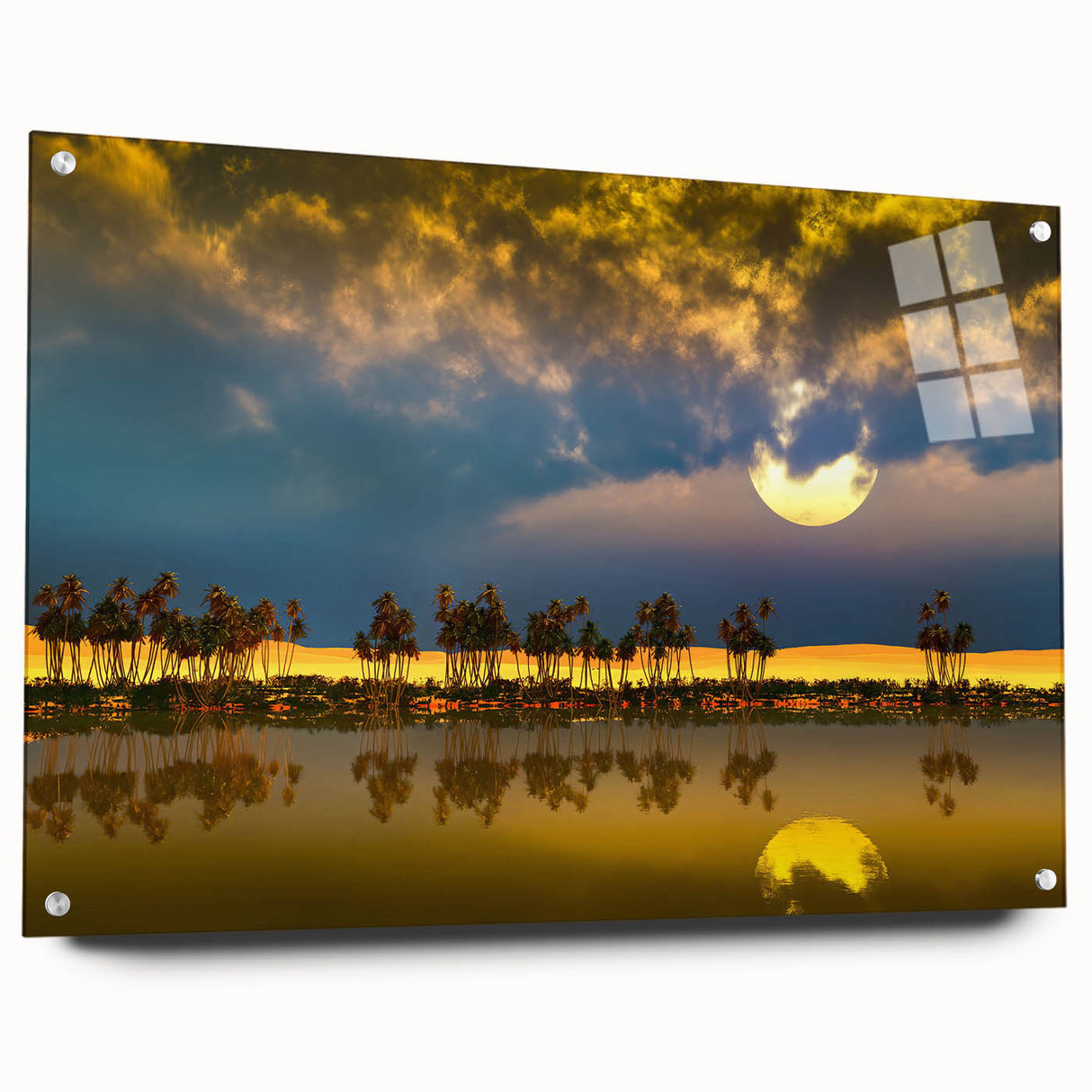 Large abstract wall art depicting the Algerian landscape on acrylic glass, with earthy tones.
