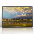 Large abstract wall art featuring Algerian scenery in muted earth tones on a framed acrylic.