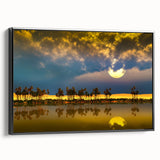 Black and white framed canvas depicting an Algerian landscape, ideal for bedroom wall art with a vintage poster style.