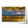 Extra large rolled print featuring Algerian scenery with floral motifs in earth tones, suitable for dining room wall art.