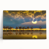 Large black and white photograph of an Algerian landscape on stretched canvas.