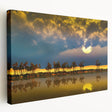 Side view of a stretched canvas featuring a vibrant Algerian landscape scene, ideal for kitchen wall art.