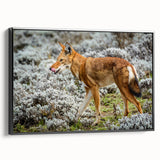 Black and white framed canvas of an Ethiopian landscape, ideal for bedroom wall art.