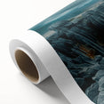 Art deco poster of Madagascar scenery in pastel shades on rolled canvas, suitable for nursery wall art or dining room decor.