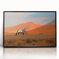 Large abstract wall art depicting the Namibian landscape, in muted earth tones on a framed acrylic.