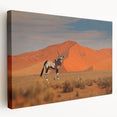 Large stretched canvas art depicting a Namibian landscape in earthy tones, ideal for kitchen wall art.