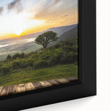 Extra large framed canvas featuring a textured, colorful African scenery, ideal for living room decor.