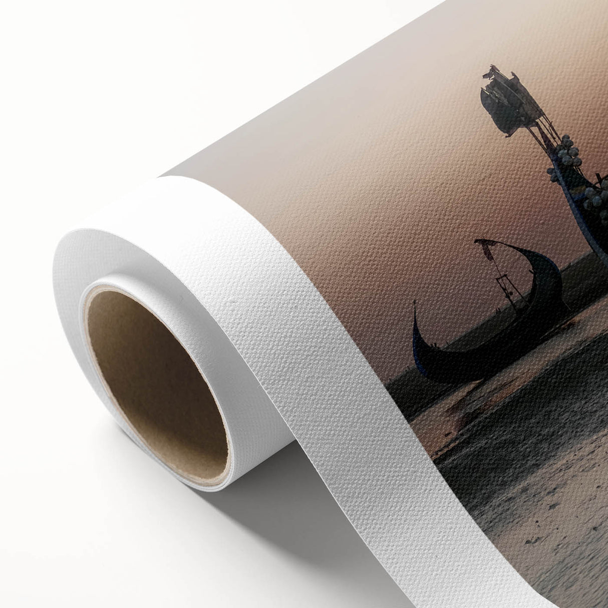 Art deco poster of a serene Bangladesh landscape in pastel shades on rolled canvas, ideal for nursery wall art.