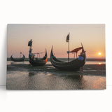Black and white stretched canvas of a scenic Bangladesh landscape, ideal for kitchen wall art or bedroom decor.