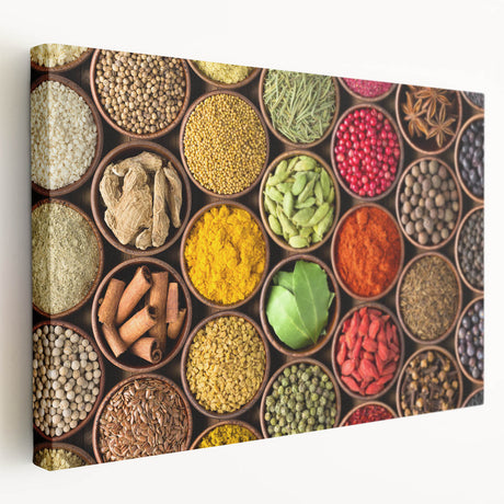 Large art depicting a serene Indian landscape in muted earth tones on stretched canvas, suitable for kitchen wall art.