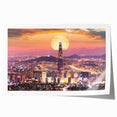 Extra large rolled print of a serene Korean landscape with soft pastel shades, ideal for art wall dining room.