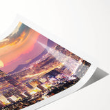 Extra large wall art featuring line art flowers in muted earth tones on a rolled canvas, ideal for large living room decor.