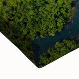 Large art depicting a black and white Laos landscape on stretched canvas, ideal for bedroom wall decor.