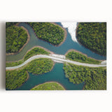 Black and white photograph of a Laos landscape on large stretched canvas, suitable for kitchen wall art.