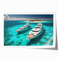 Extra large rolled print of a serene Maldivian scenery with vivid blue ocean and sky, ideal for art wall dining room.