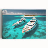 Black and white photograph of Maldives scenery on large stretched canvas, ideal for kitchen art.