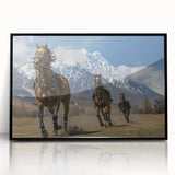 Large abstract wall art depicting a serene Pakistani landscape in muted earth tones on a framed acrylic.