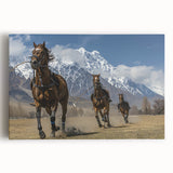 Black and white stretched canvas featuring a panoramic view of a Pakistani landscape, ideal for kitchen wall art.