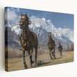 Large canvas print featuring a serene Pakistani landscape in muted earth tones, suitable for kitchen wall art.