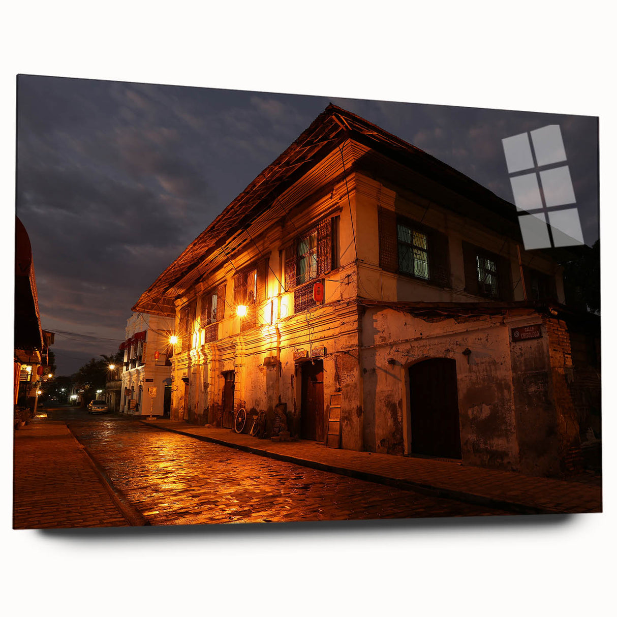Large abstract wall art depicting a serene Philippine landscape in muted earth tones on acrylic glass.