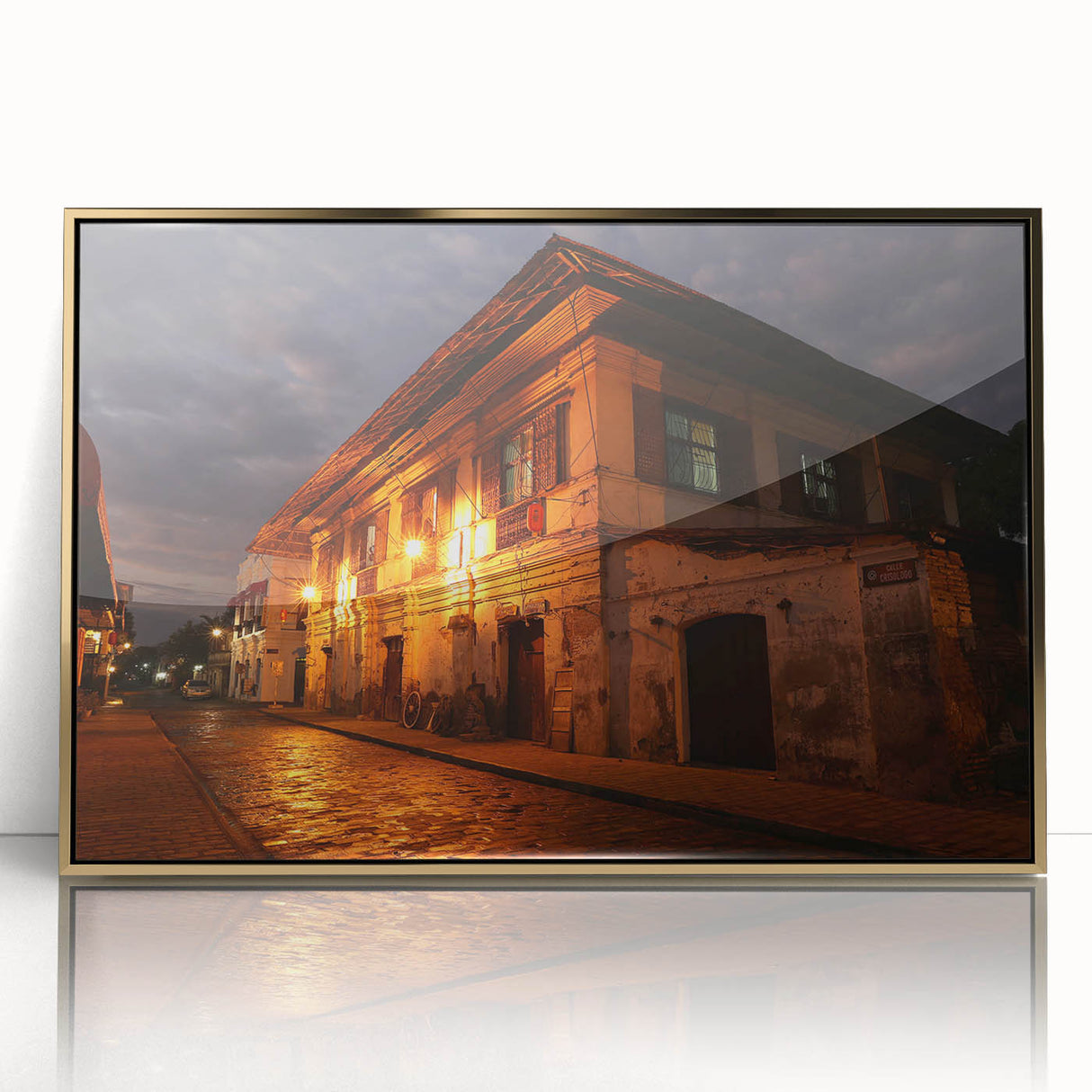 Framed acrylic print of a Philippine landscape in mid-century modernist style, ideal for modern art wall decor.