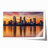 Extra large rolled print of Perth, Australia scenery in muted earth tones, ideal for art wall dining room.