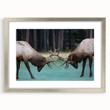 Textured abstract art print of Alberta scenery in muted earth tones, framed in silver, ideal for bedroom wall decor.