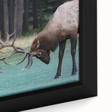 Extra large framed canvas featuring a textured depiction of a colorful Alberta, Canada scenery, ideal for living room decor.