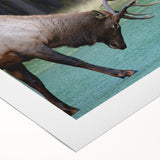 Art deco poster featuring a serene Alberta, Canada landscape on rolled canvas, ideal for dining room wall art.