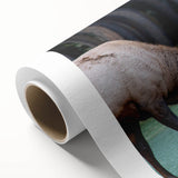 Art deco poster of Alberta scenery in pastel shades on rolled canvas, suitable as nursery wall art or dining room decor.