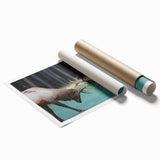 Extra large rolled print of Alberta, Canada scenery with vibrant green tones, ideal for classy bathroom wall art.