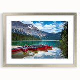 Textured abstract art print of British Columbia scenery in silver frame, ideal for bedroom art.