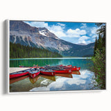 Vintage poster art of British Columbia scenery on extra large framed canvas.